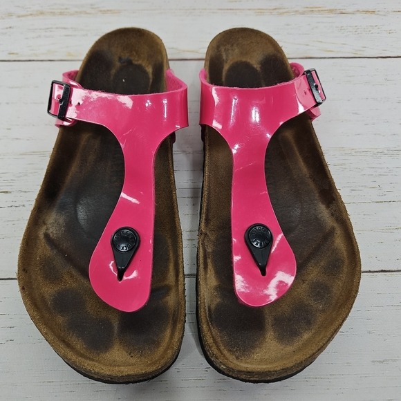 Birkenstock Gizeh Patent Leather Fuchsia Tulip Pink Sandals Women EU 39 US 8-8.5 main image 7